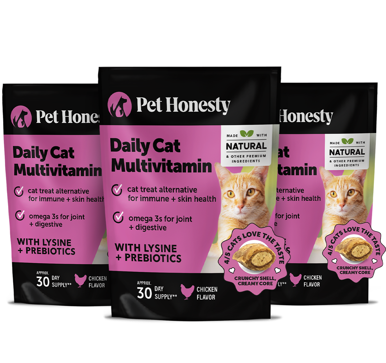 Dual Texture Multivitamin for Cats 3-Pack (Chicken Flavor) – Pet