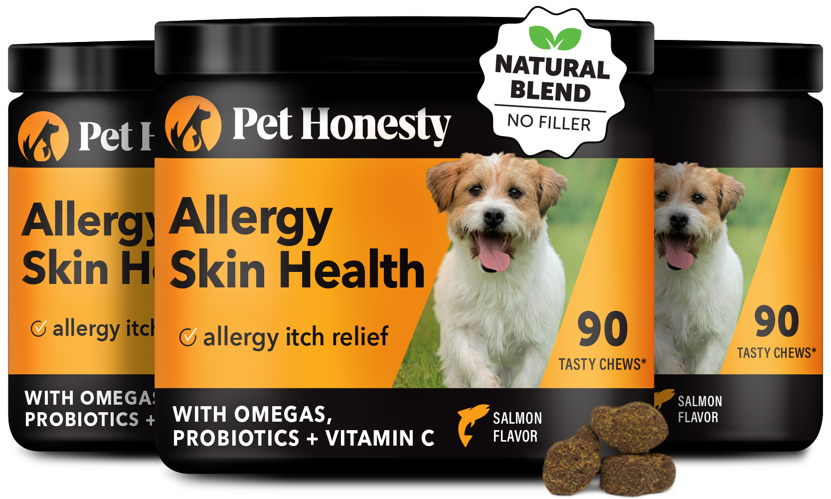 Skin Health Allergy Relief Chews for Dogs (3 Pack) Pet Honesty