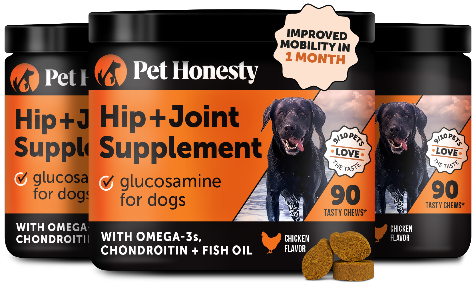 Chicken Flavor Hip Joint Health Chews for Dogs (3 Pack) Pet