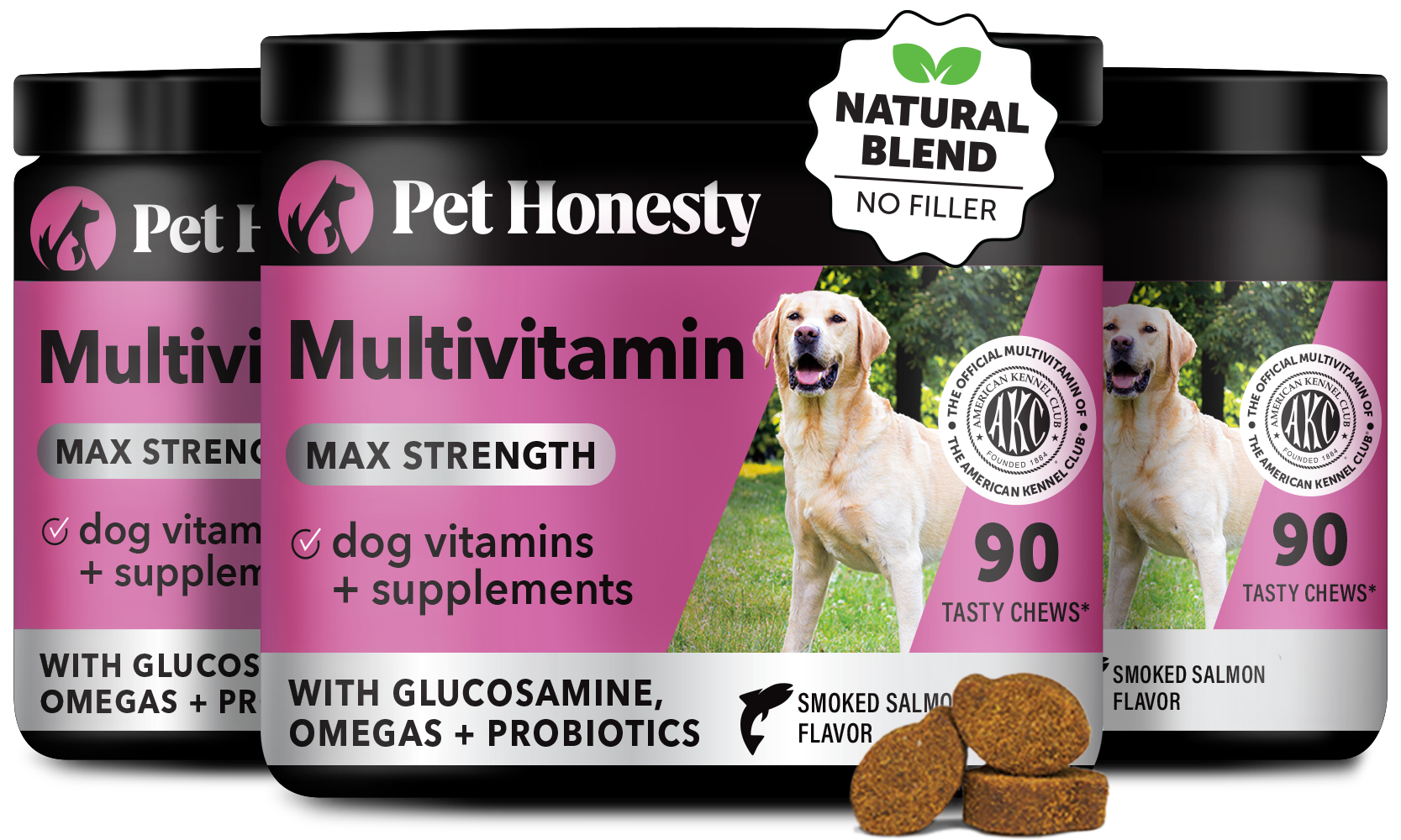 Salmon Flavor Max Strength Multivitamin Chews for Dogs (3 Pack