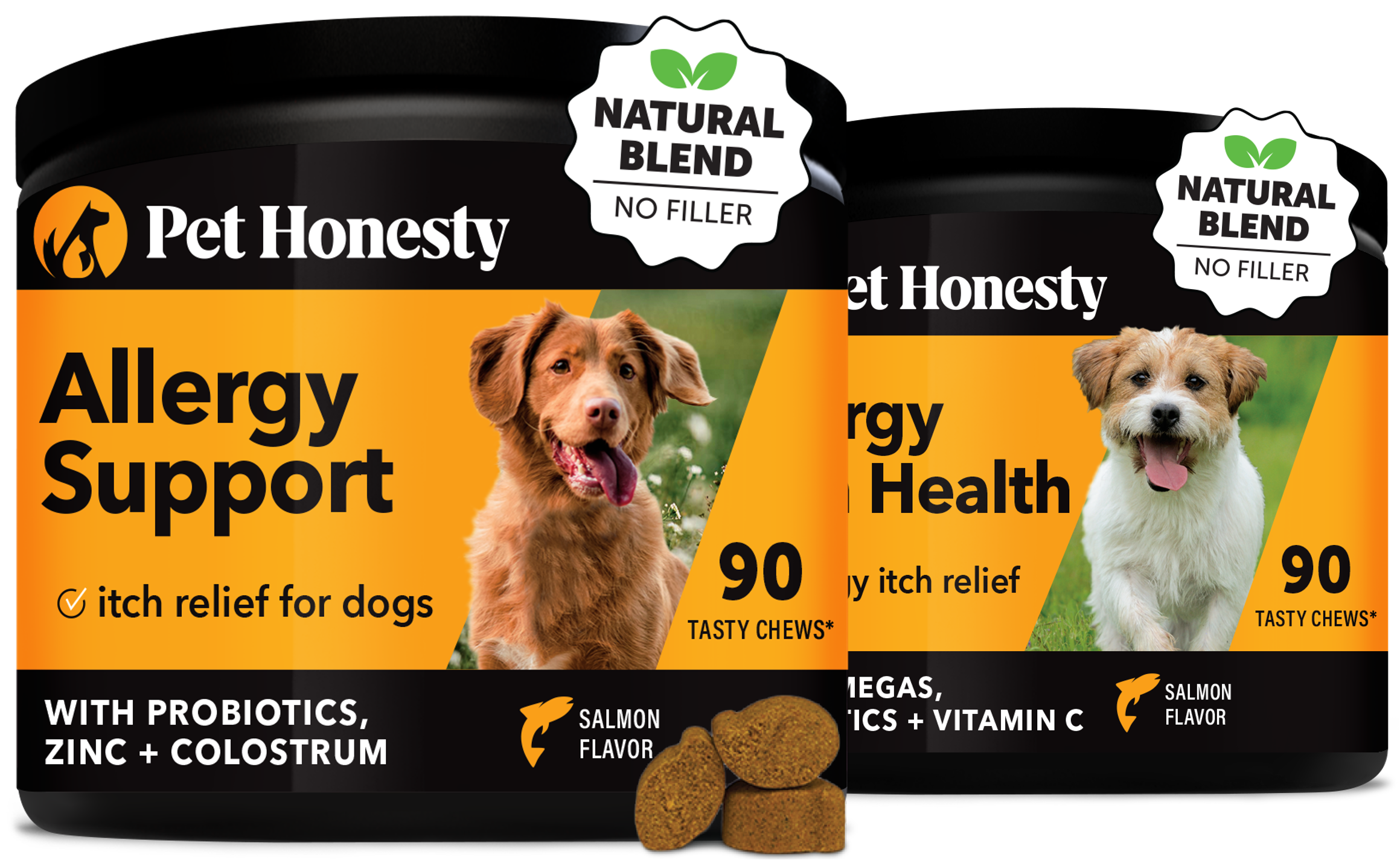 Salmon Flavor Allergy Itch Relief Chews for Dogs Pet Honesty