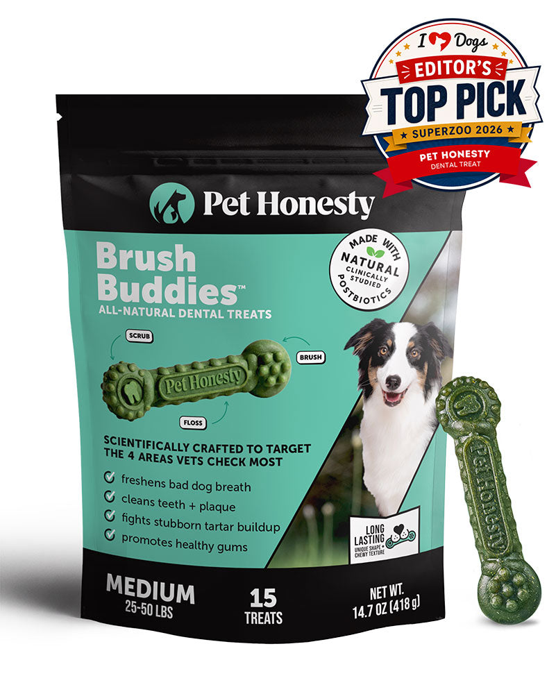 Brush Buddies All-Natural Long Lasting Dental Treats for Medium