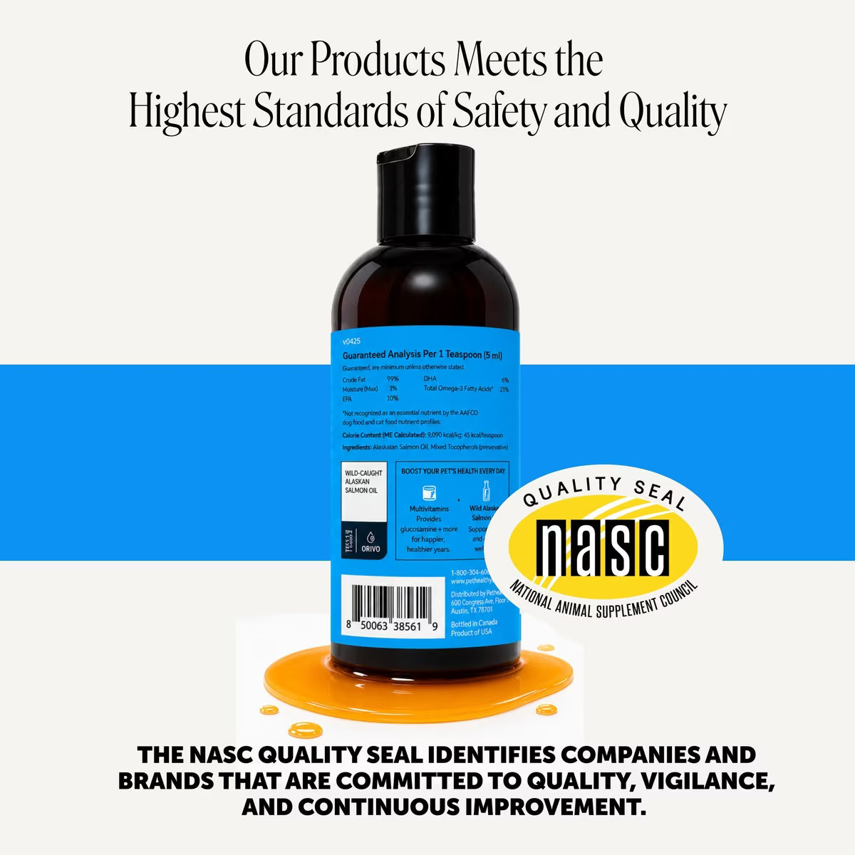 Wild Alaskan Omega-3 & Salmon Oil for Dogs and Cats, 32oz