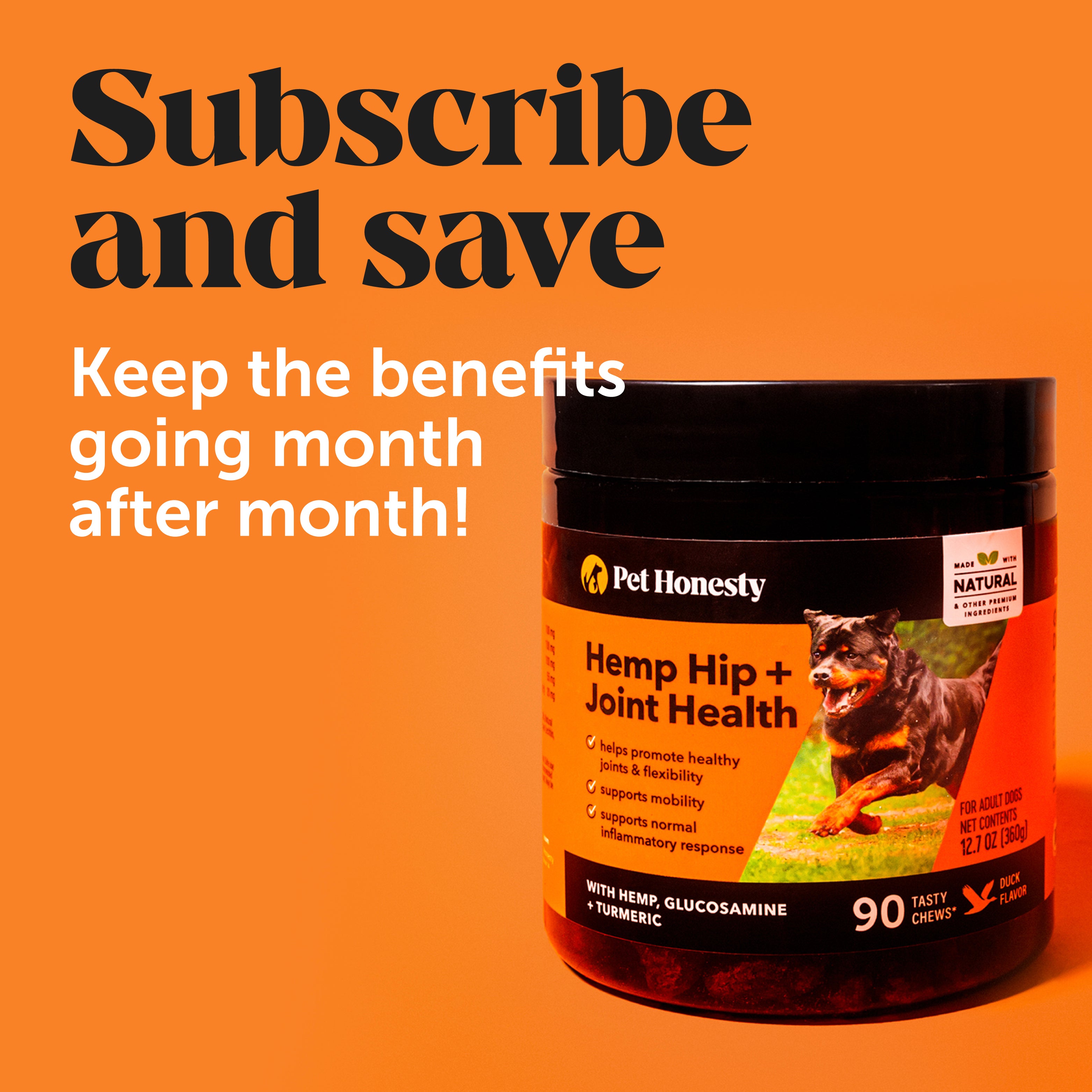 Hemp Hip & Joint Health 3-Pack (Duck Flavor) Single PetHonesty