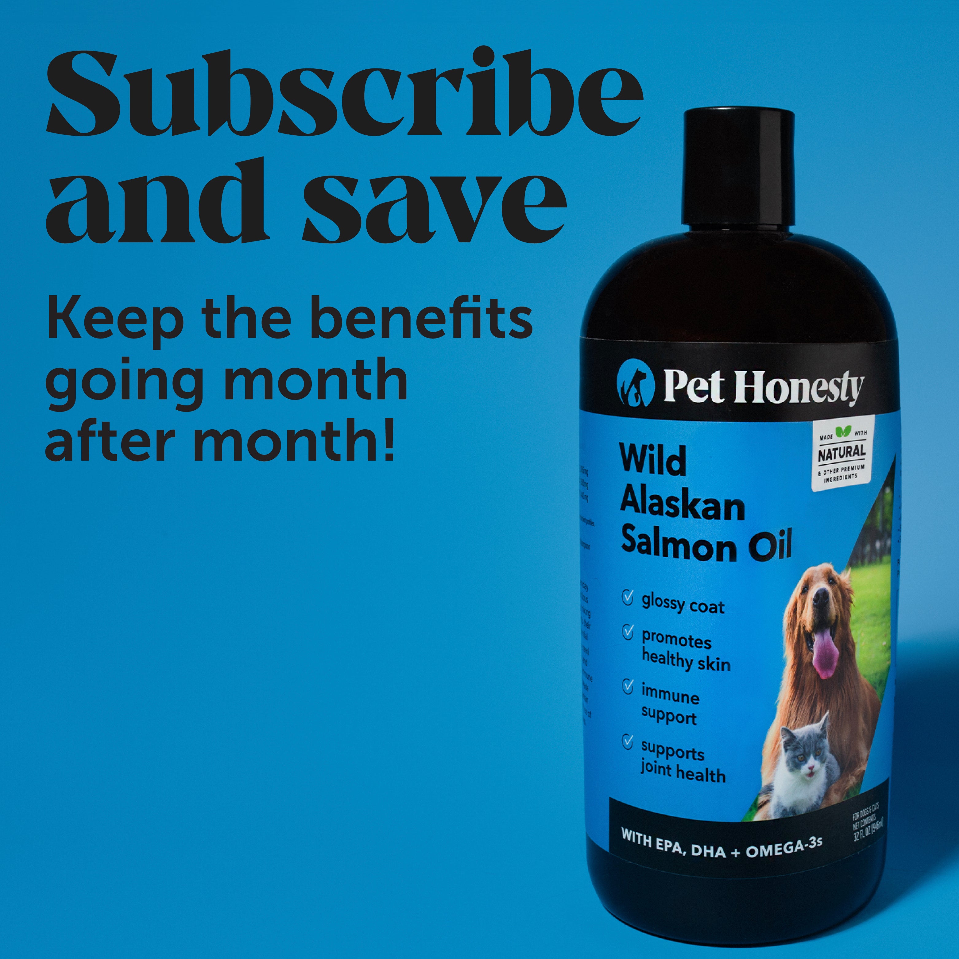 Wild Alaskan Salmon Oil 3 Pack 48 Ounces For Dogs and Cats Pet Honesty