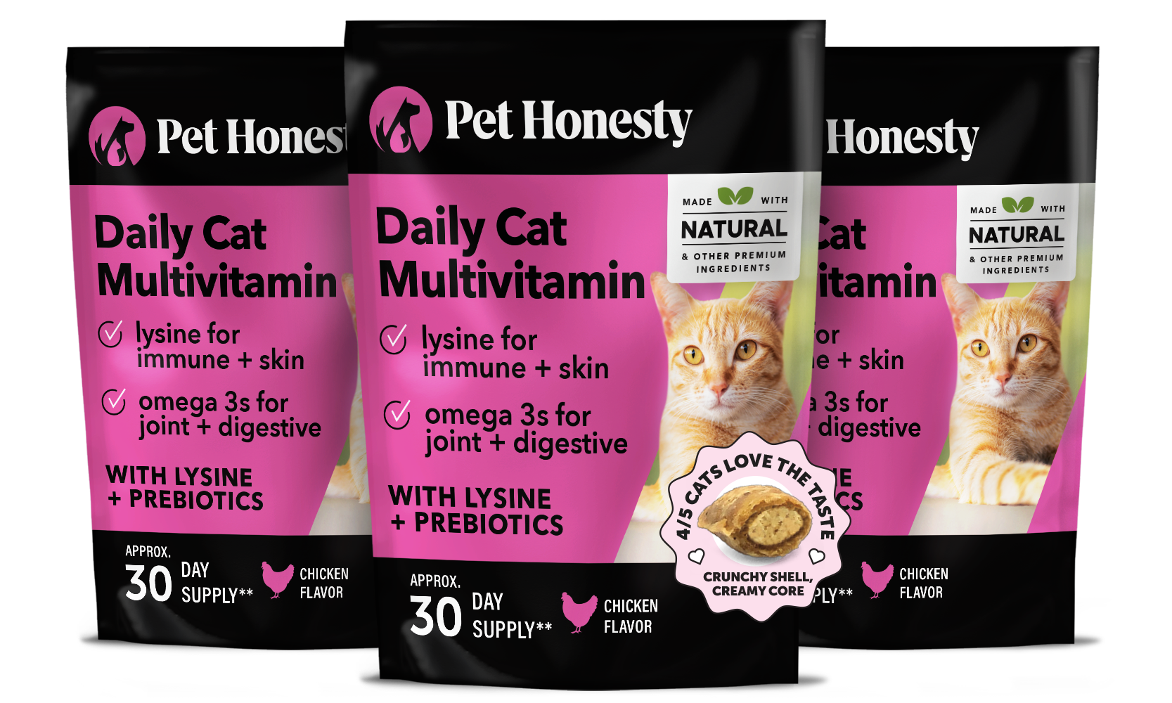 Dual Texture Immune Support Lysine for Cats 3-Pack (Chicken Flavor