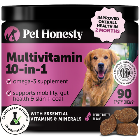 Peanut Butter Flavor Multivitamin Chews for Dogs Pet Honesty