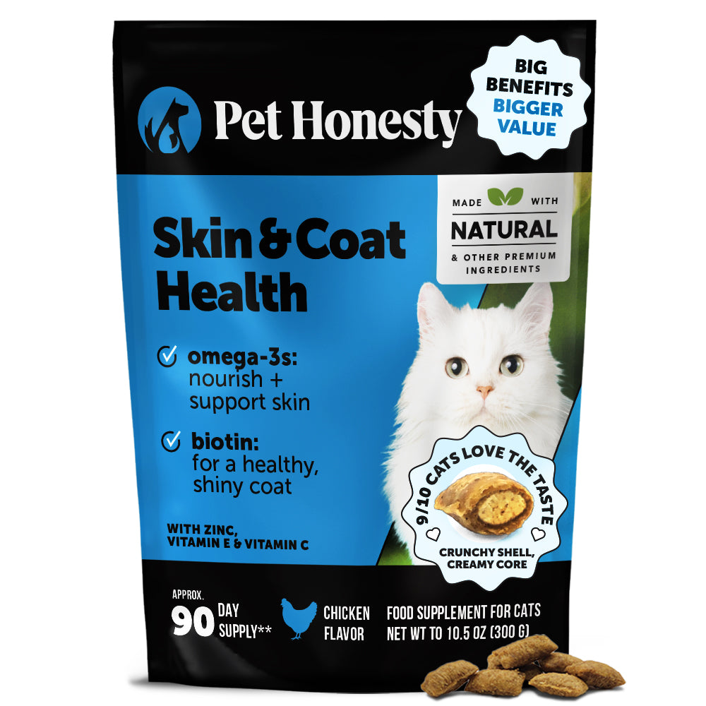 Dual Texture Skin & Coat Health Supplement for Cats (Chicken Flavor) - 10.5oz