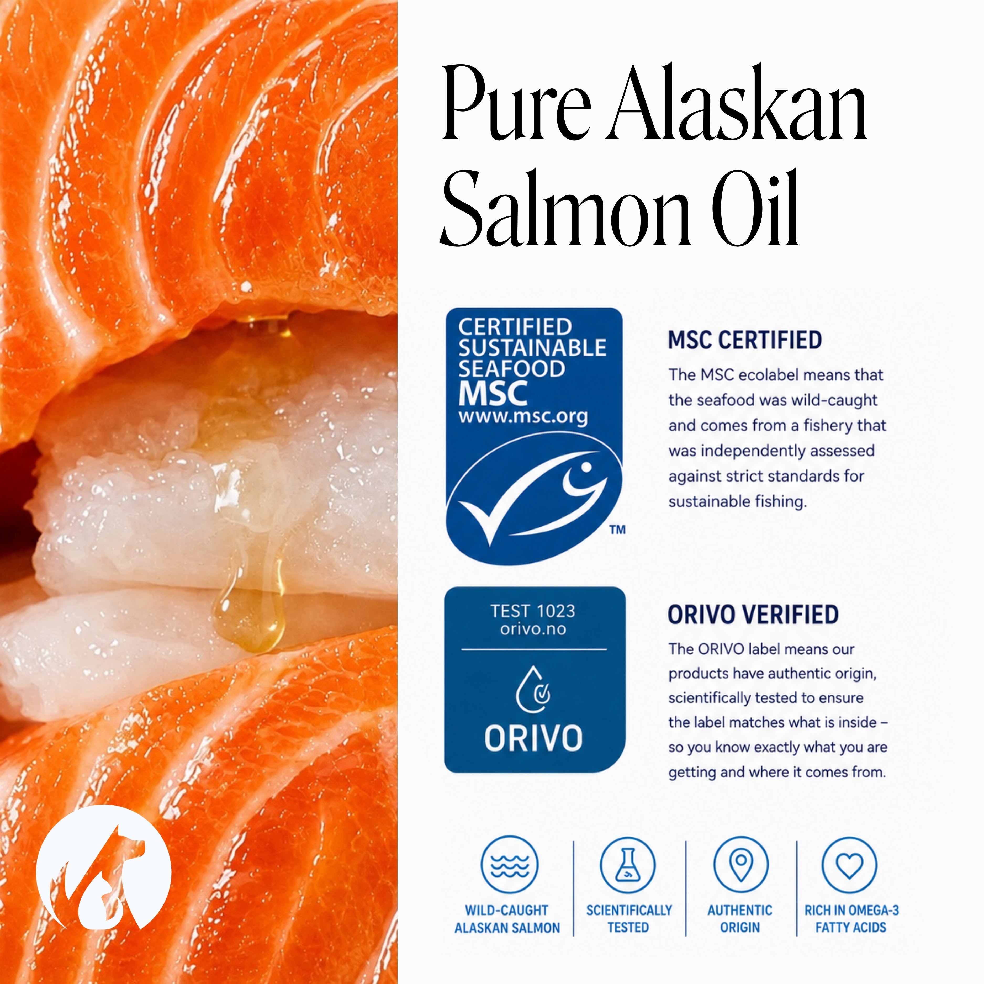 Wild Alaskan Omega-3 & Salmon Oil for Dogs and Cats, 8oz