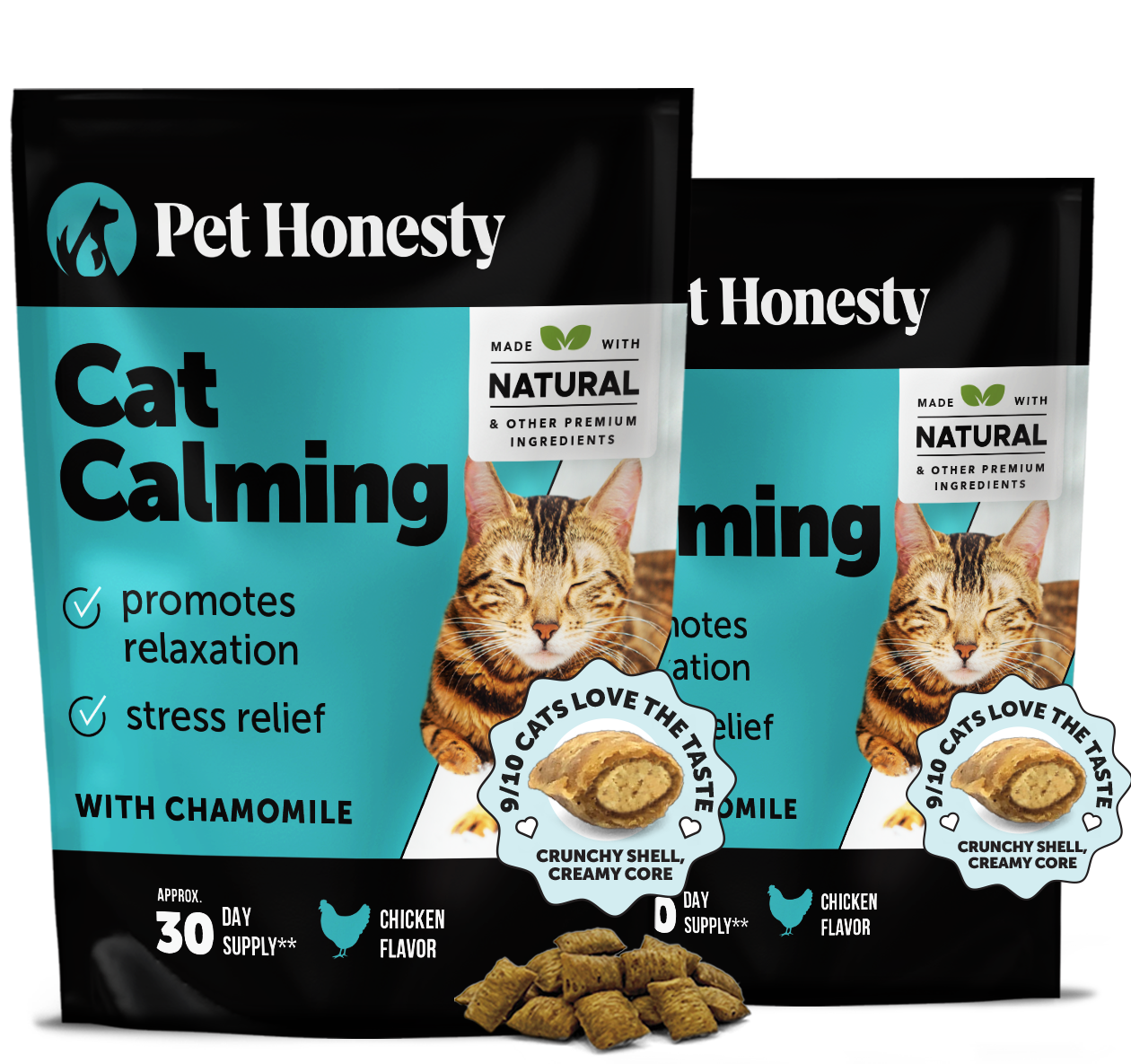 Dual Texture Calming Supplement for Cats 2-Pack (Chicken Flavor)