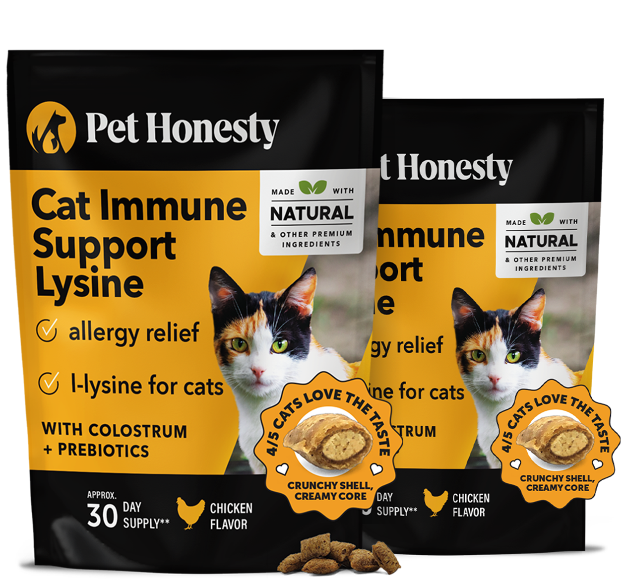 Dual Texture Immune Support Lysine for Cats 2Pack (Chicken Flavor