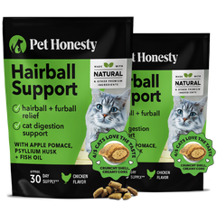 Dual Texture Hairball Support Supplement for Cats 2-Pack (Chicken Flavor)