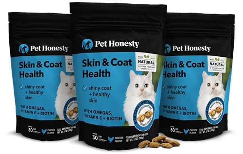 Skin Coat Health for Cats 3 Pack Chicken Flavor Pet Honesty