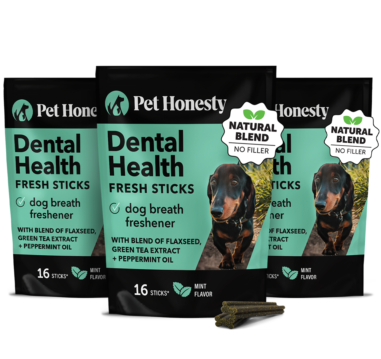 Dental Health Fresh Sticks 3-Pack (Mint Flavor) 3-Packs PetHonesty