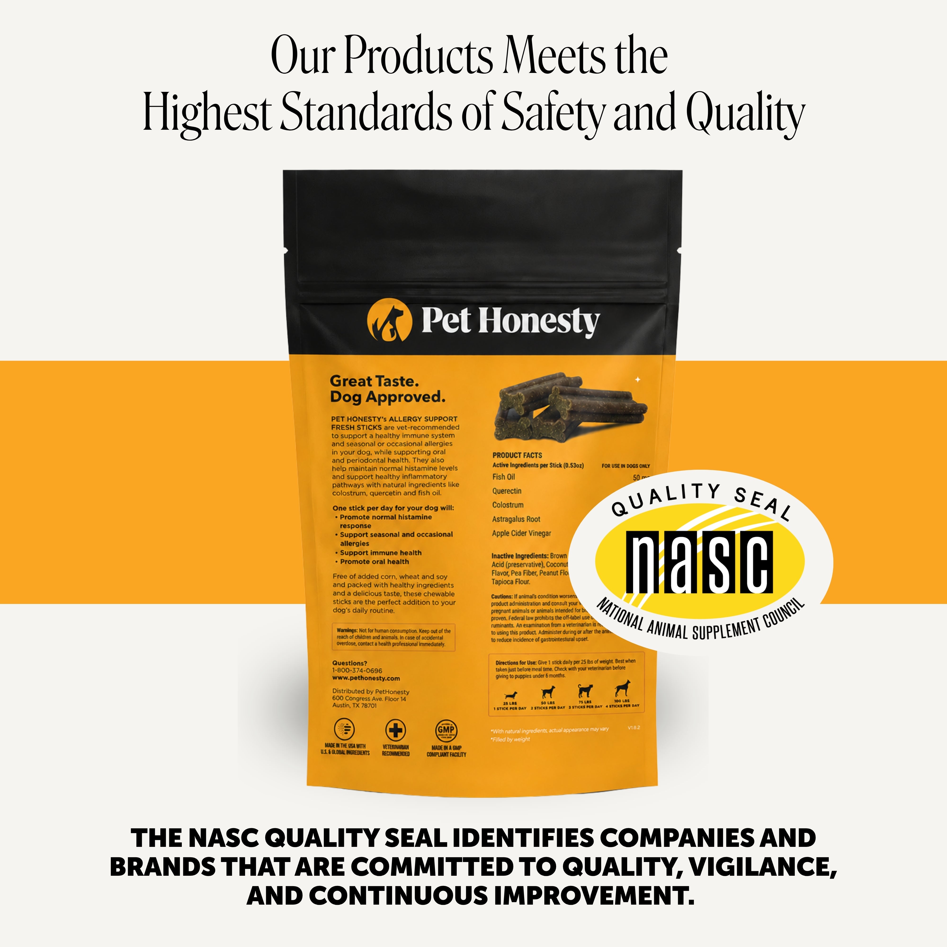 Allergy Support Fresh Sticks for Dogs - Pumpkin Peanut Butter - 30ct
