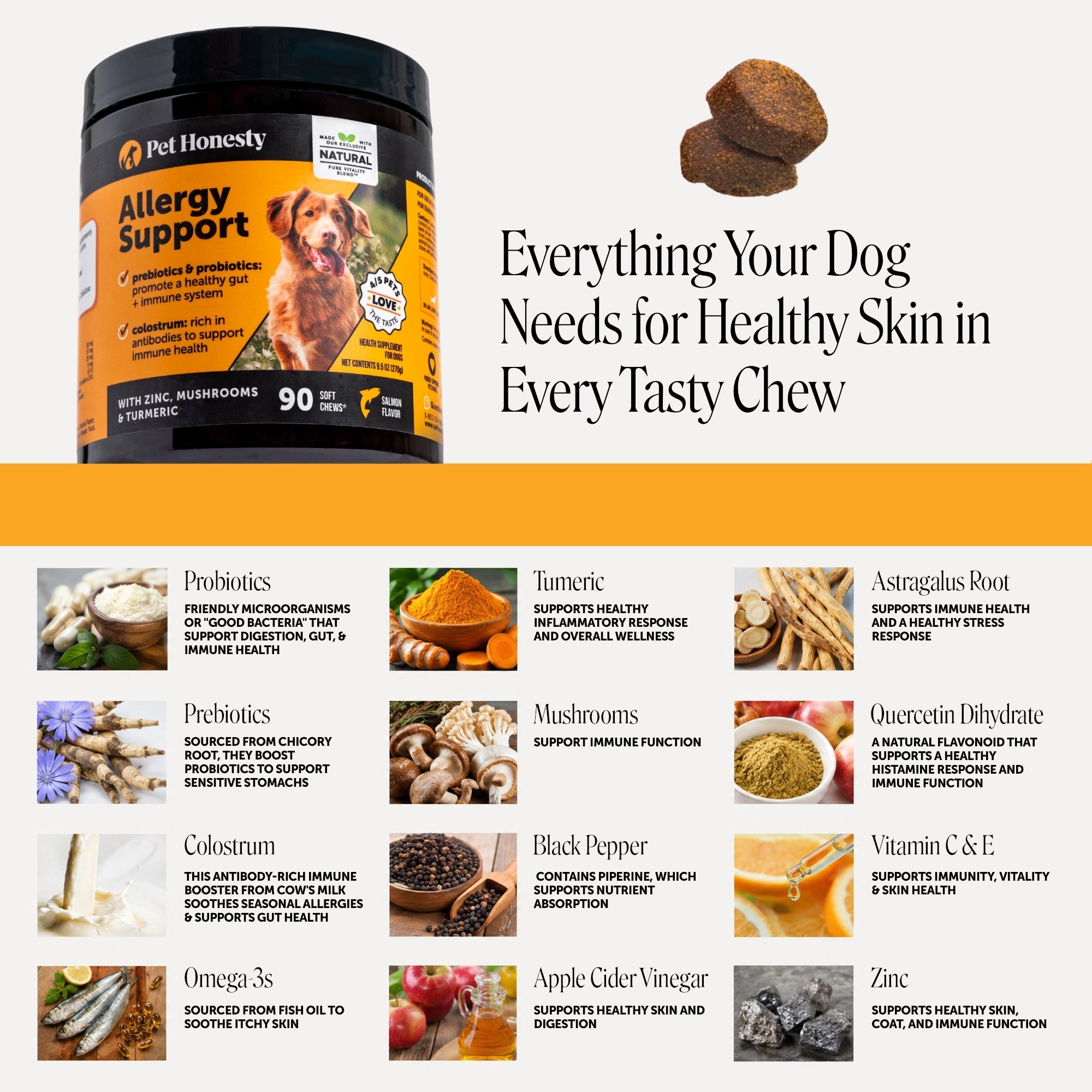 Allergy Support Chews for Dogs (Salmon Flavor)