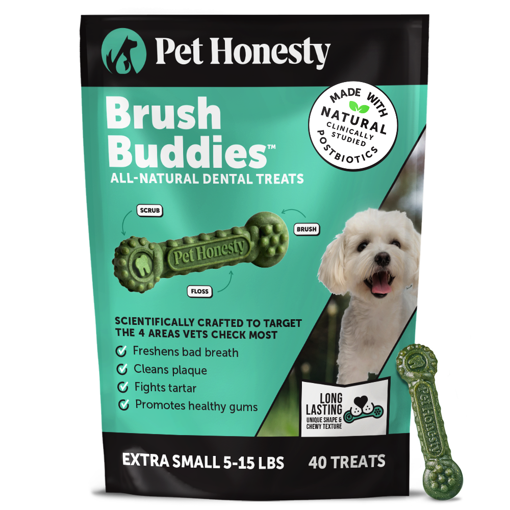 Brush Buddies All-Natural + Long Lasting Dental Treats for Extra Small Sized Dogs - 40 Count