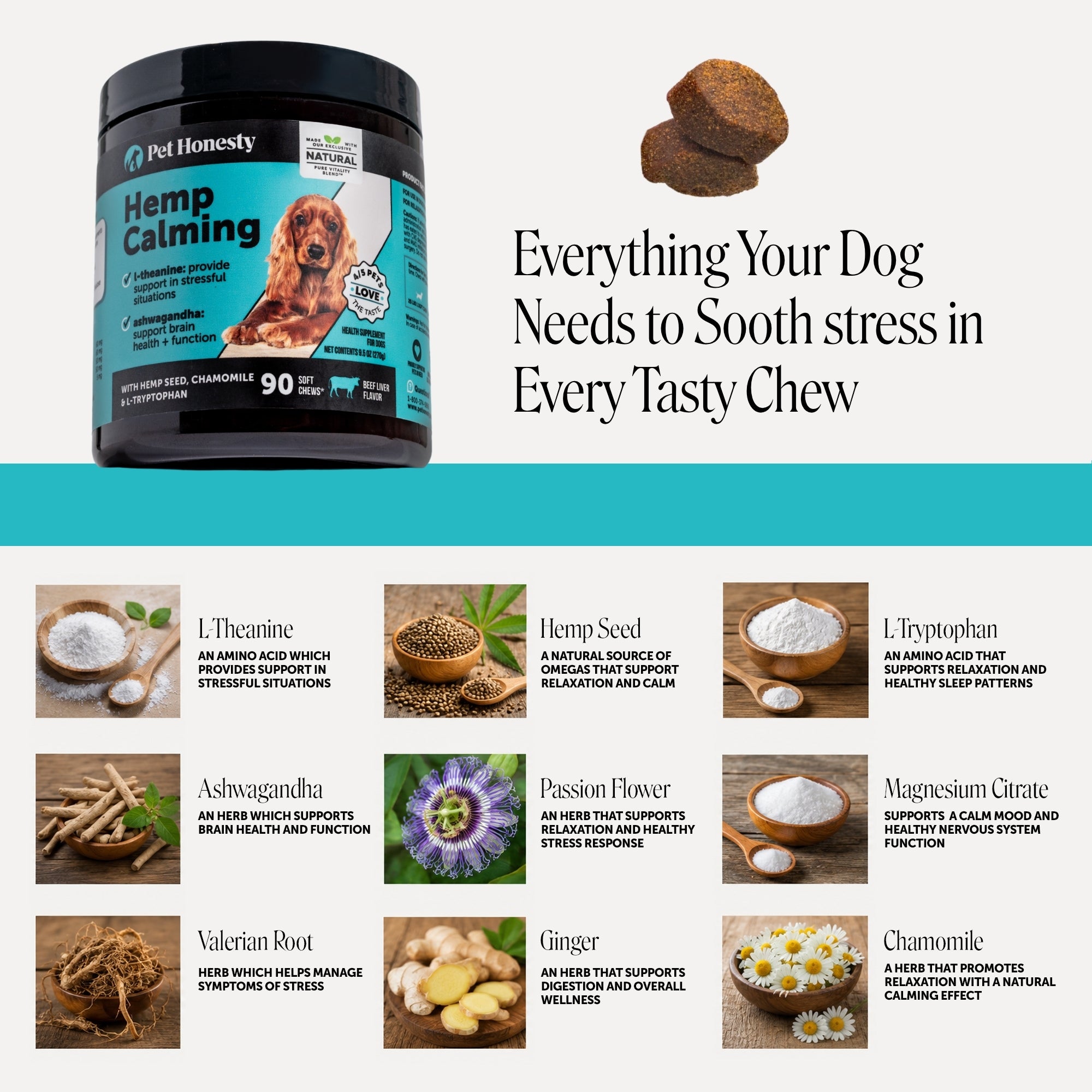 Hemp Calming Chews for Dogs (Beef Liver Flavor)