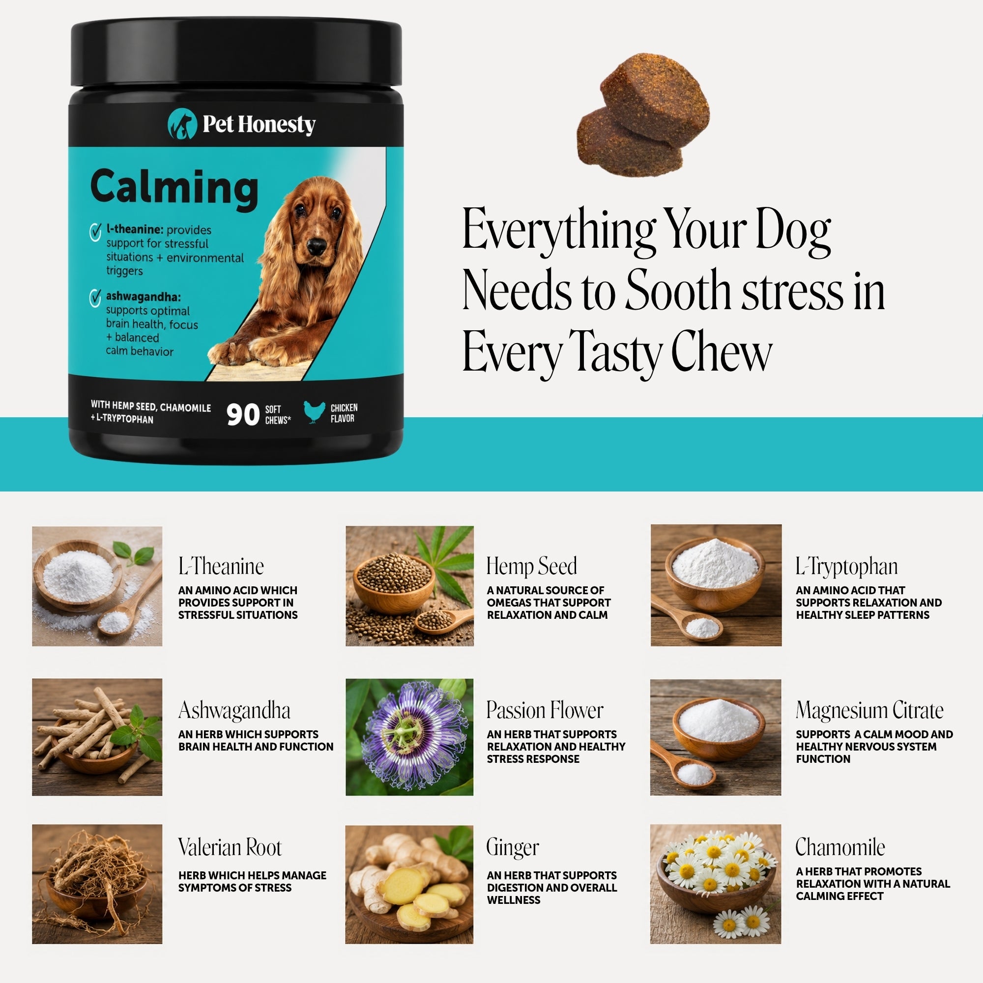 Hemp Calming Chews for Dogs (Chicken Flavor)