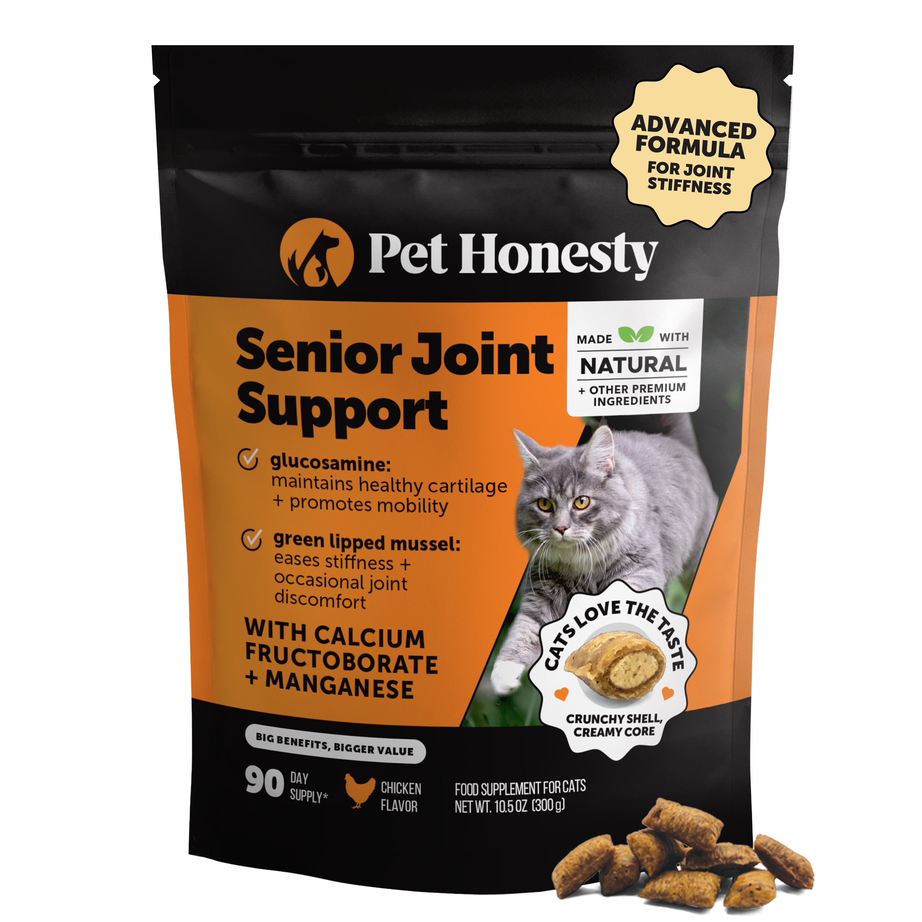 Dual Texture Hip & Joint Supplement for Cats (Chicken Flavor) - 10.5oz