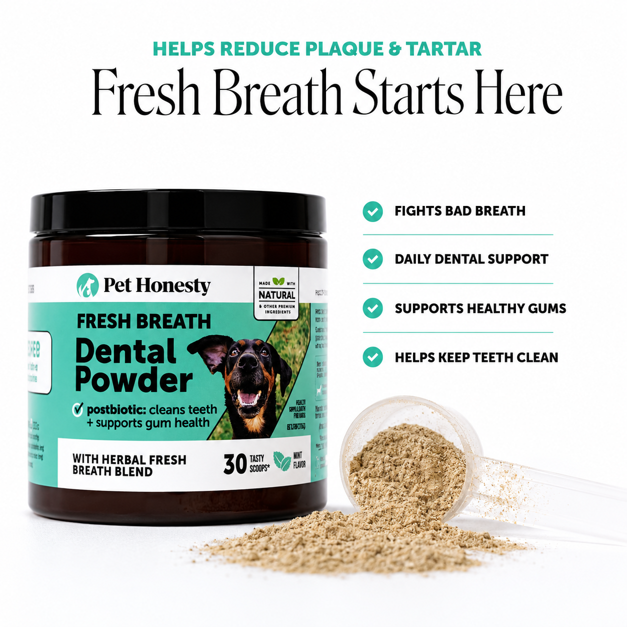 Fresh Breath Dental Powder for Dogs (30 servings)
