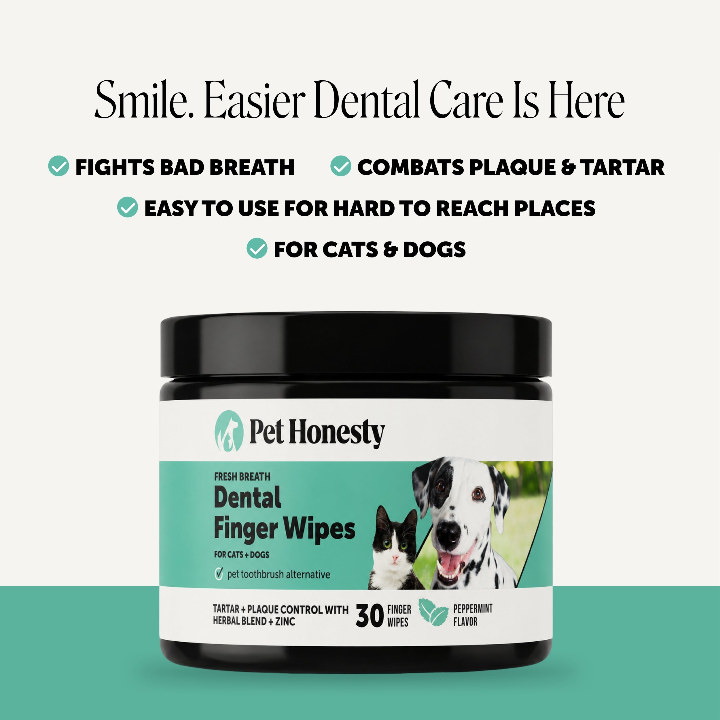 Fresh Breath Dental Wipes for Dogs and Cats - 30 ct