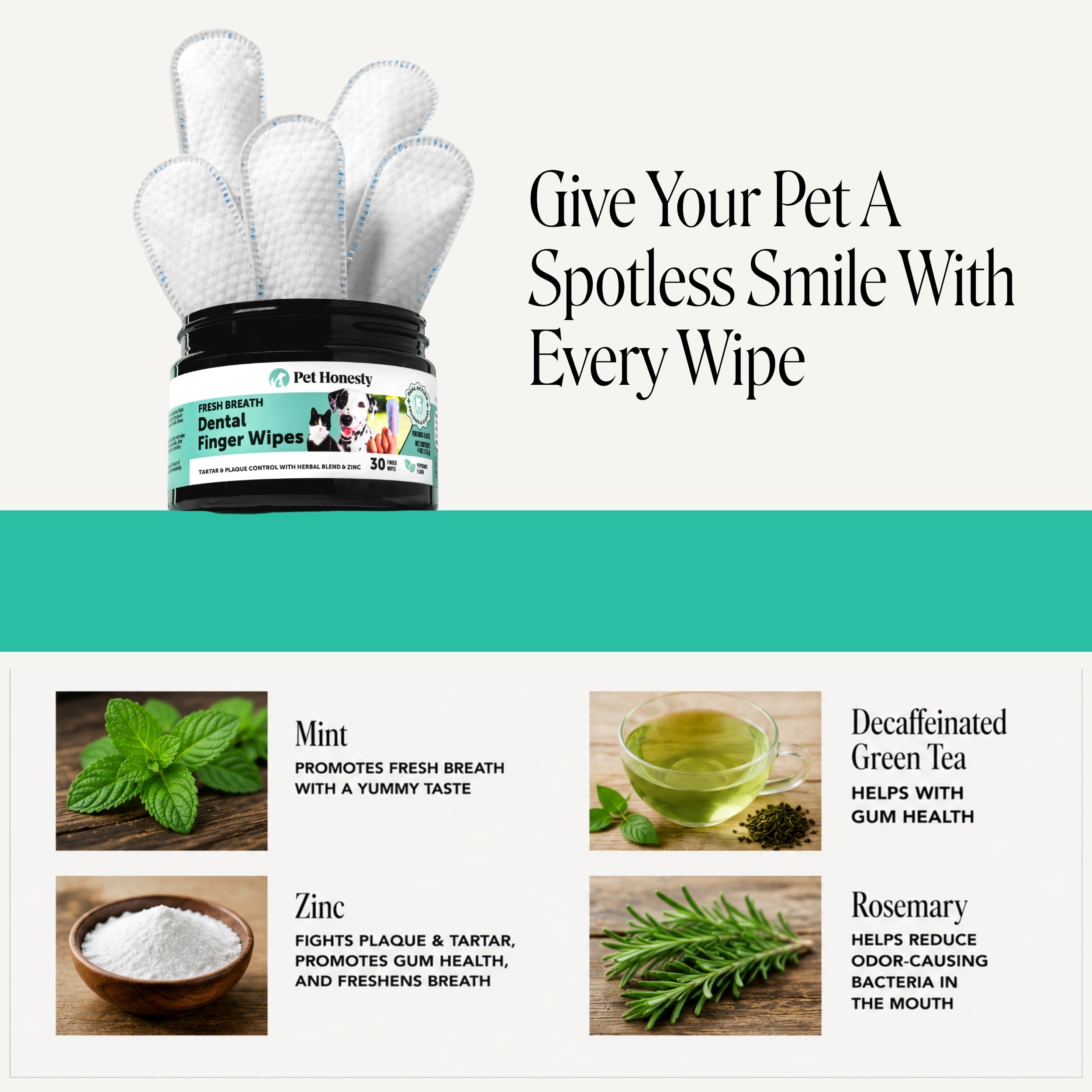 Fresh Breath Dental Wipes for Dogs and Cats - 30 ct