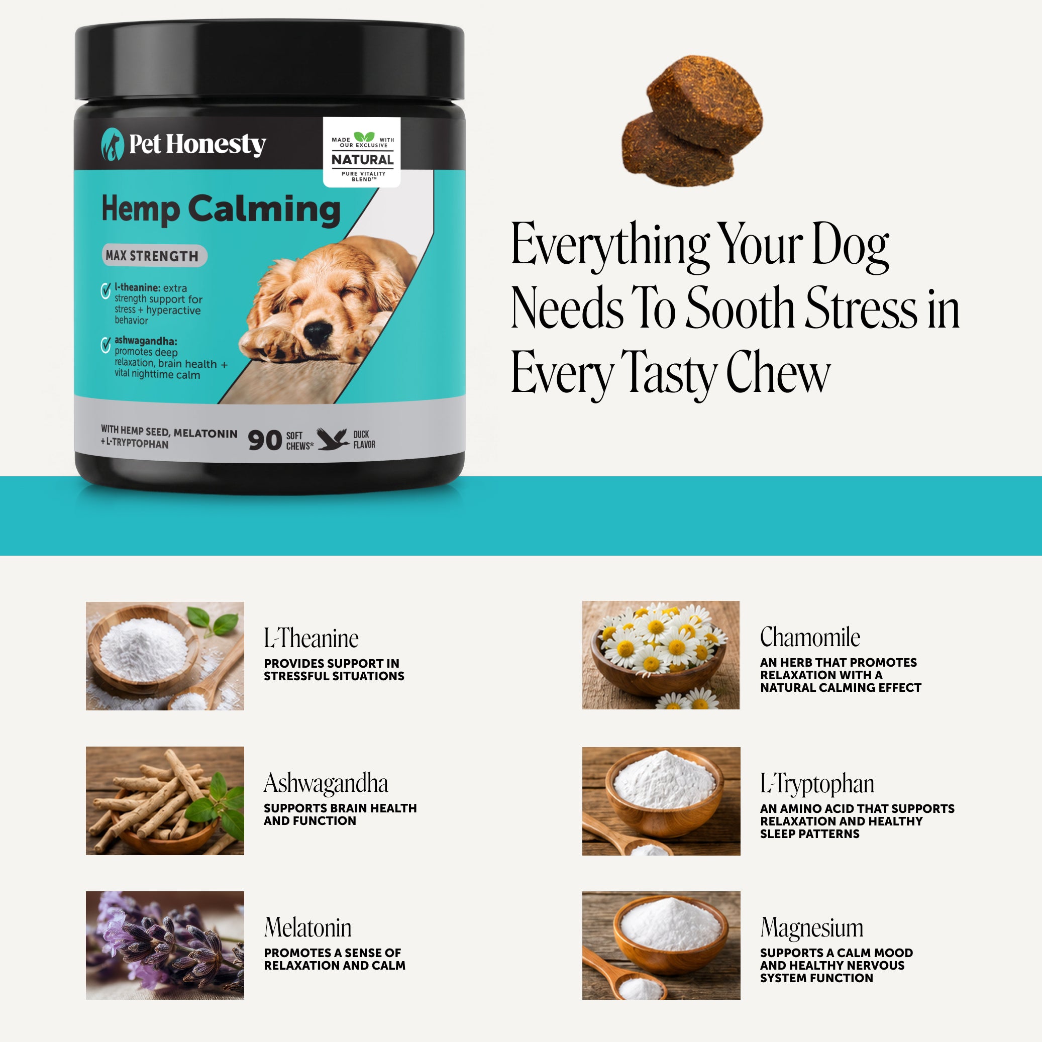 Hemp Calming Max Strength for Dogs (Duck Flavor)