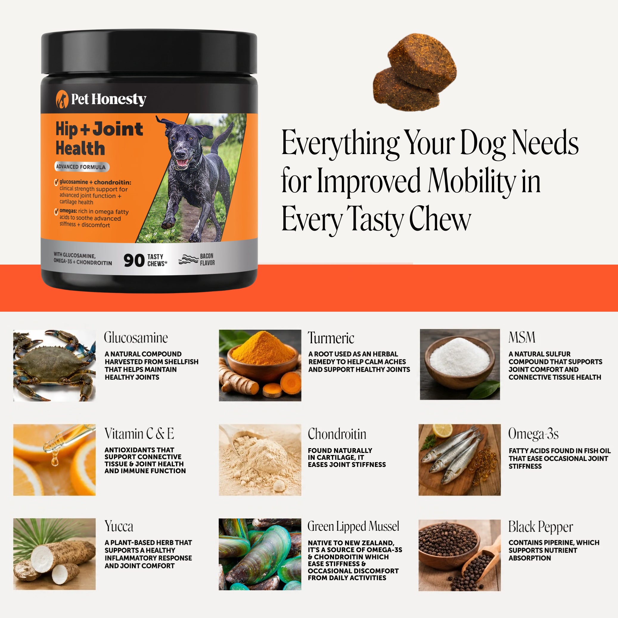 Hip + Joint Health Max Strength (Bacon Flavor)