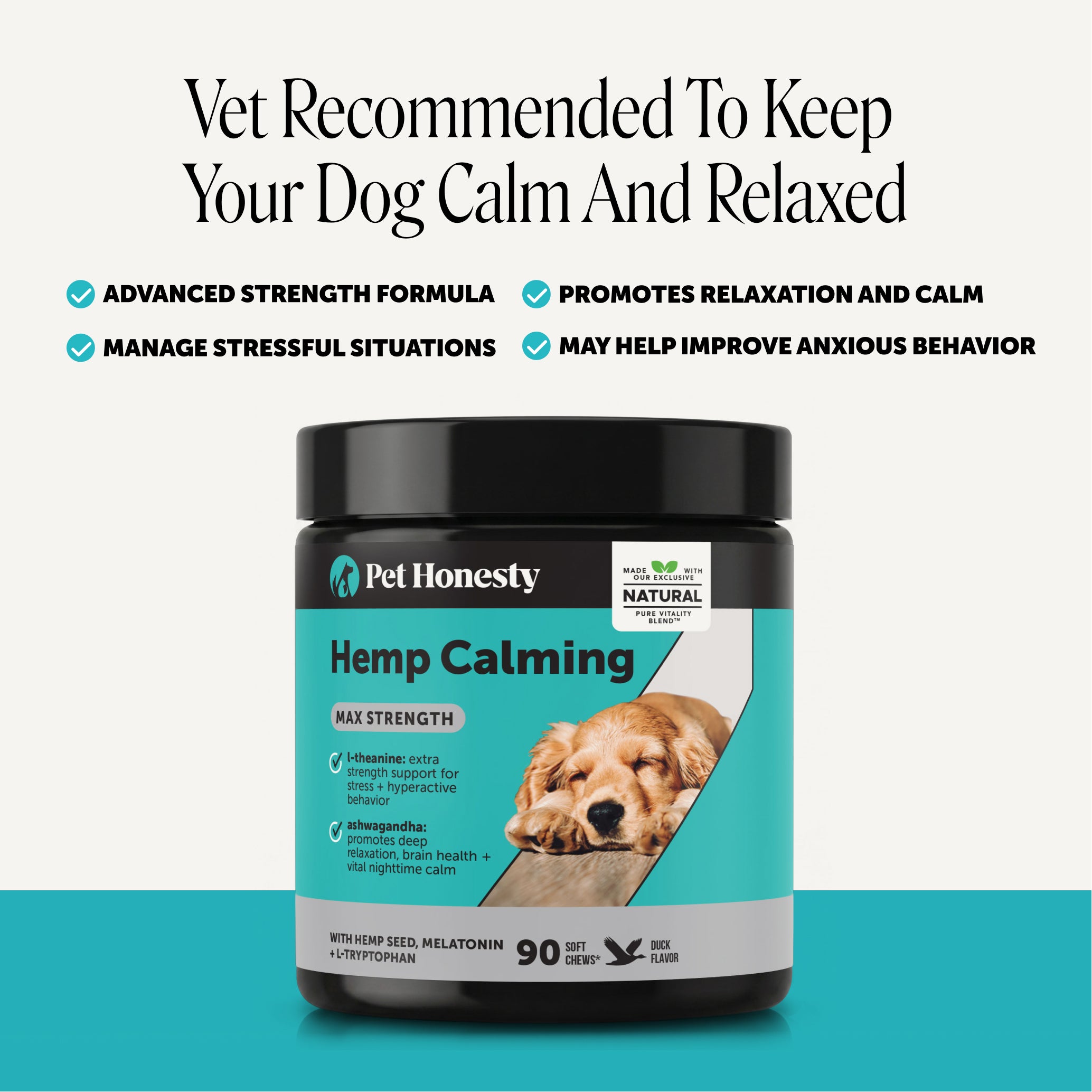 Hemp Calming Max Strength for Dogs (Duck Flavor)