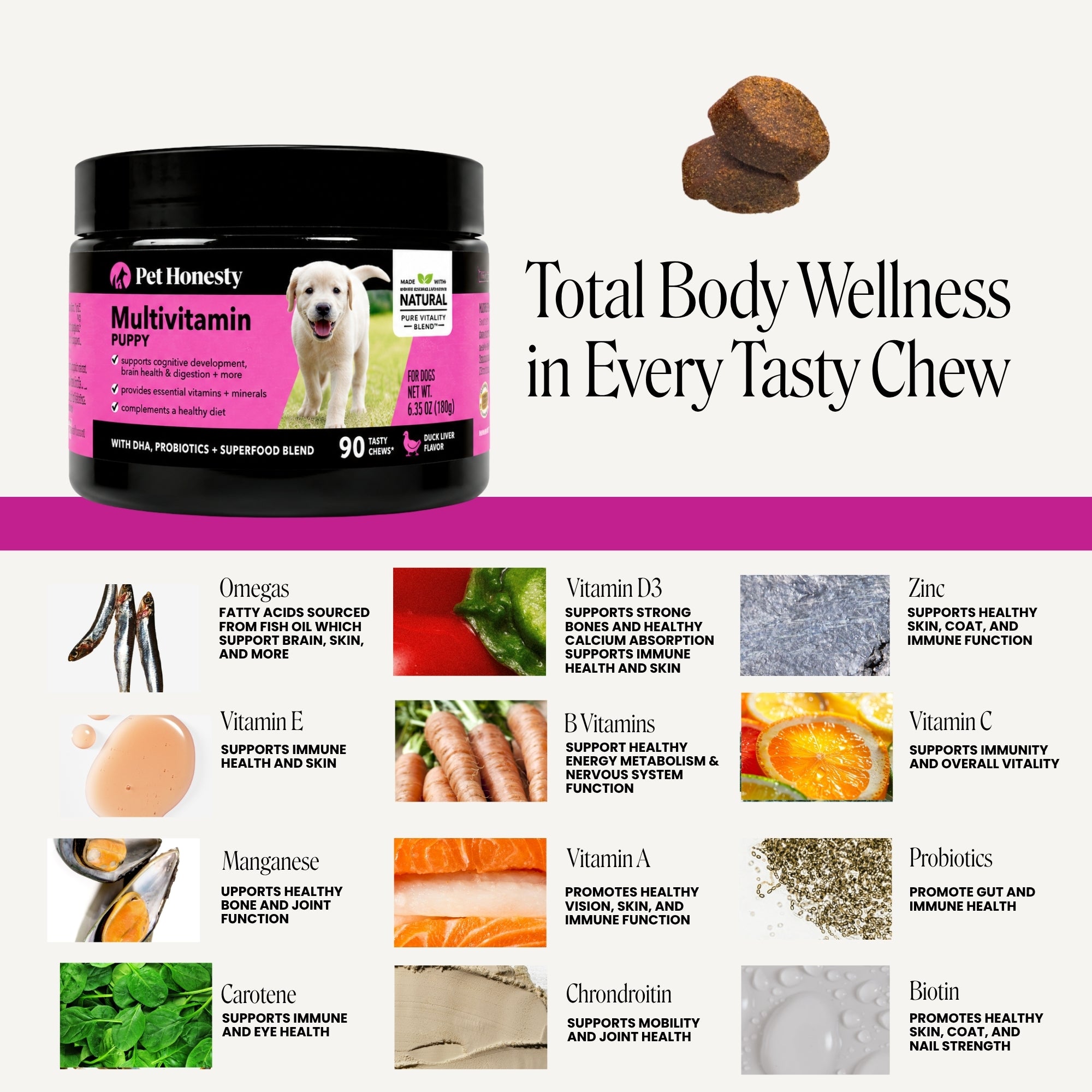 Puppy Multivitamin Chews (Bacon Flavor)