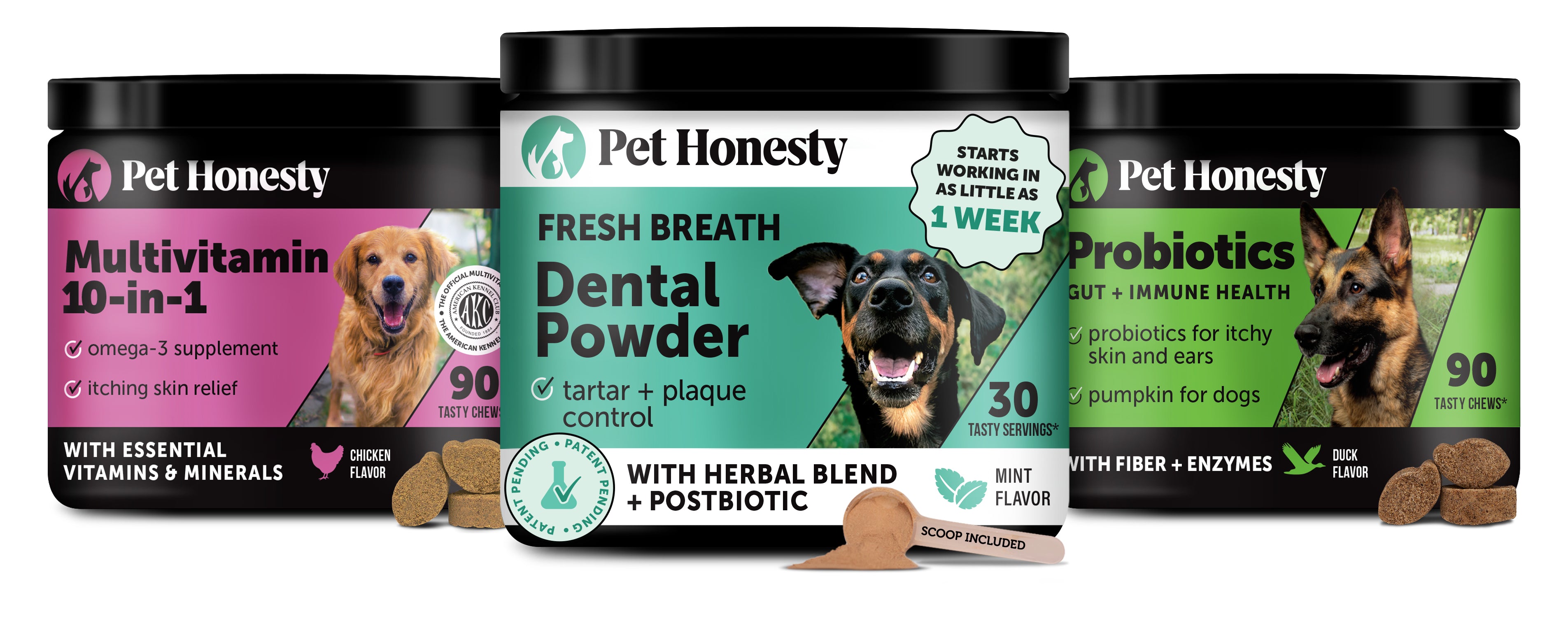 More Birthdays Bundle for Dogs - Dental, Multivitamin, Probiotic