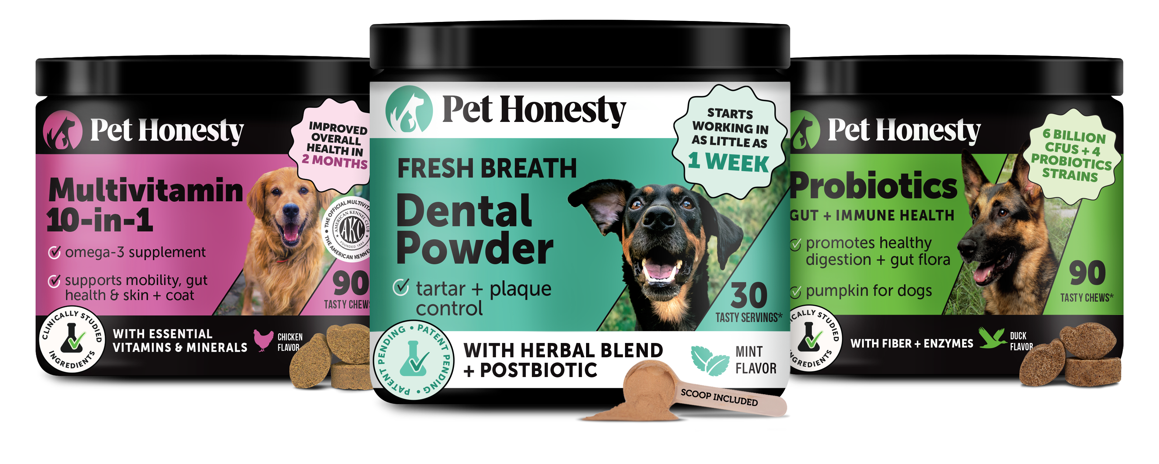 More Birthdays Bundle for Dogs - Dental, Multivitamin, Probiotic