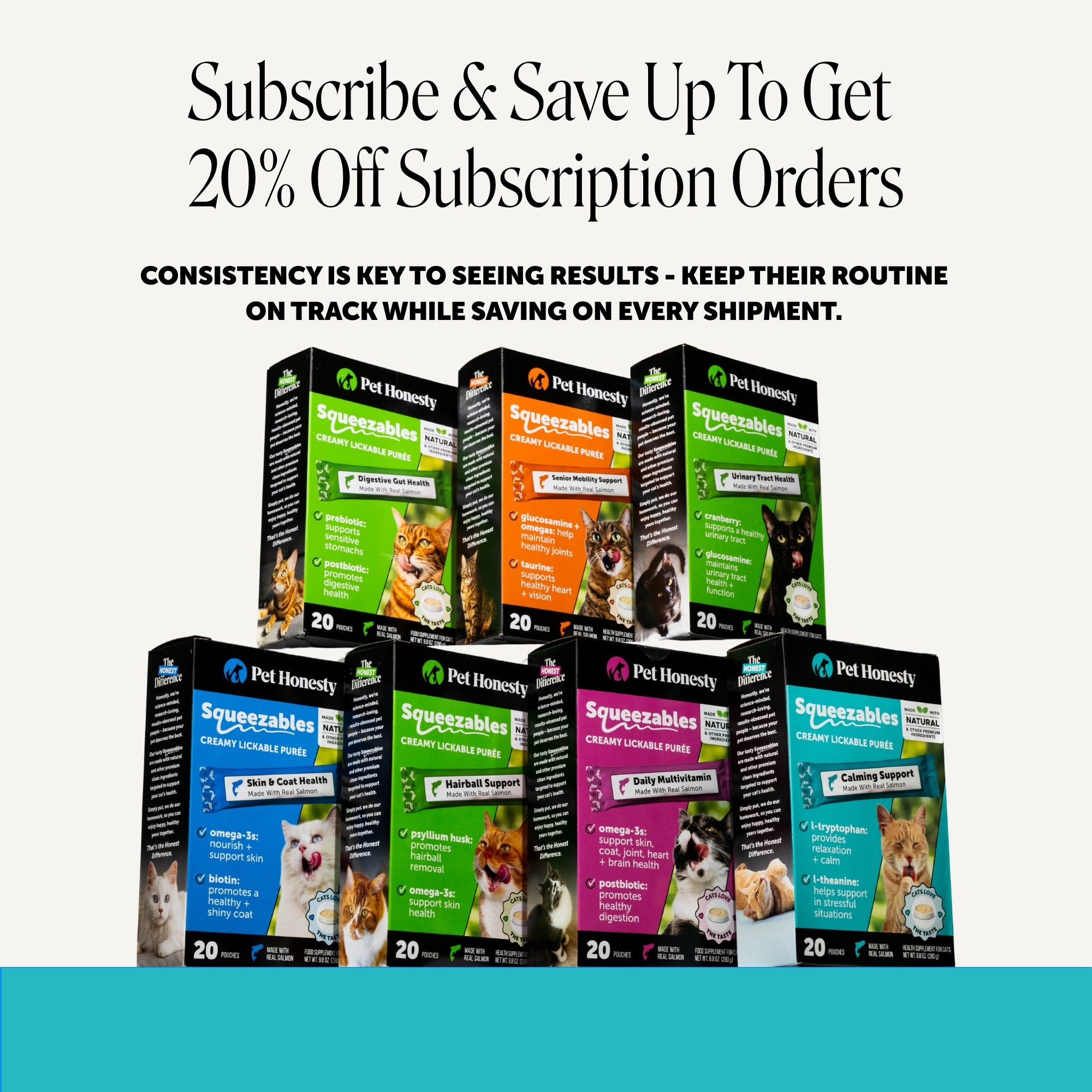 Squeezables Calming Supplement for Cats, 20 Pouches