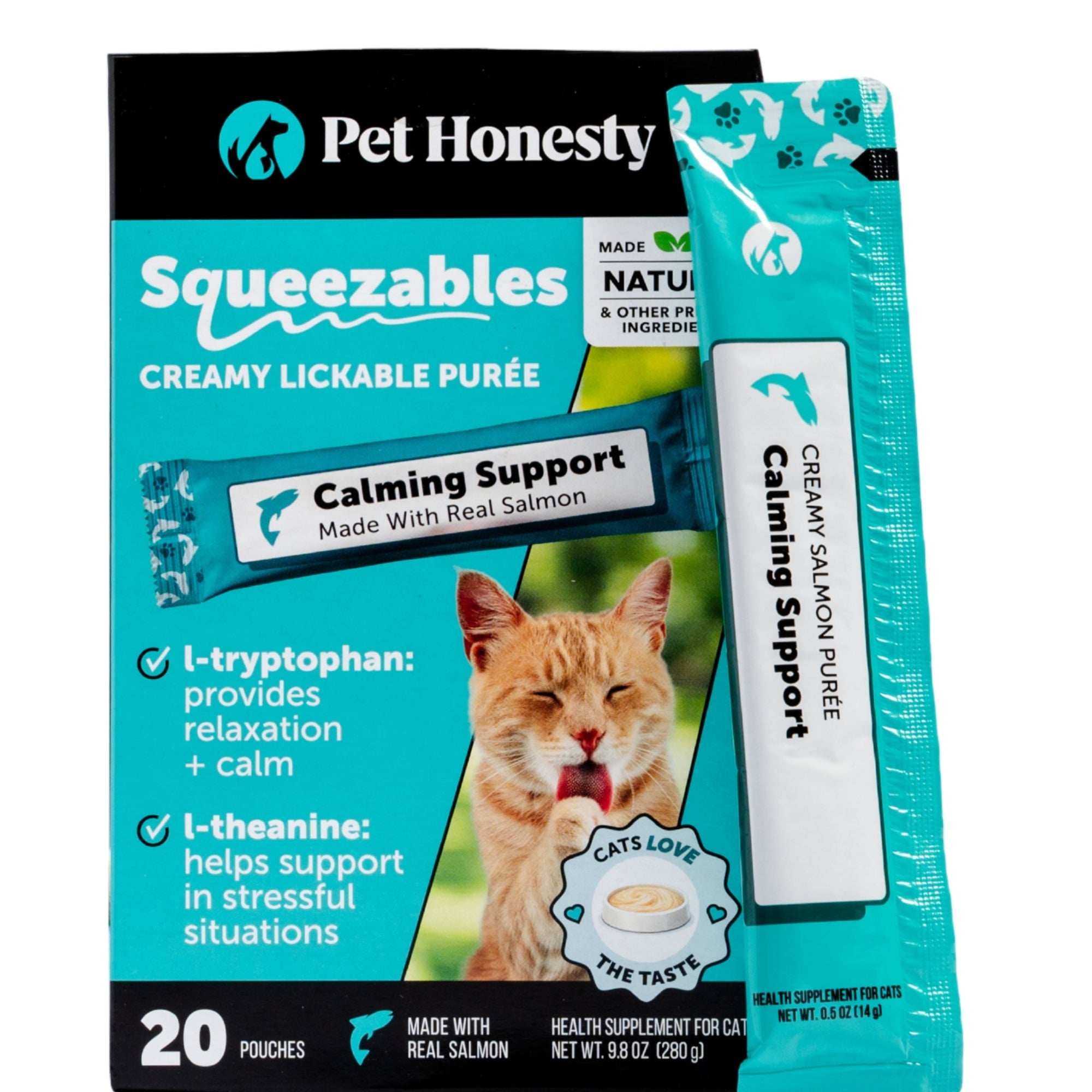 Squeezables Calming Supplement for Cats, 20 Pouches