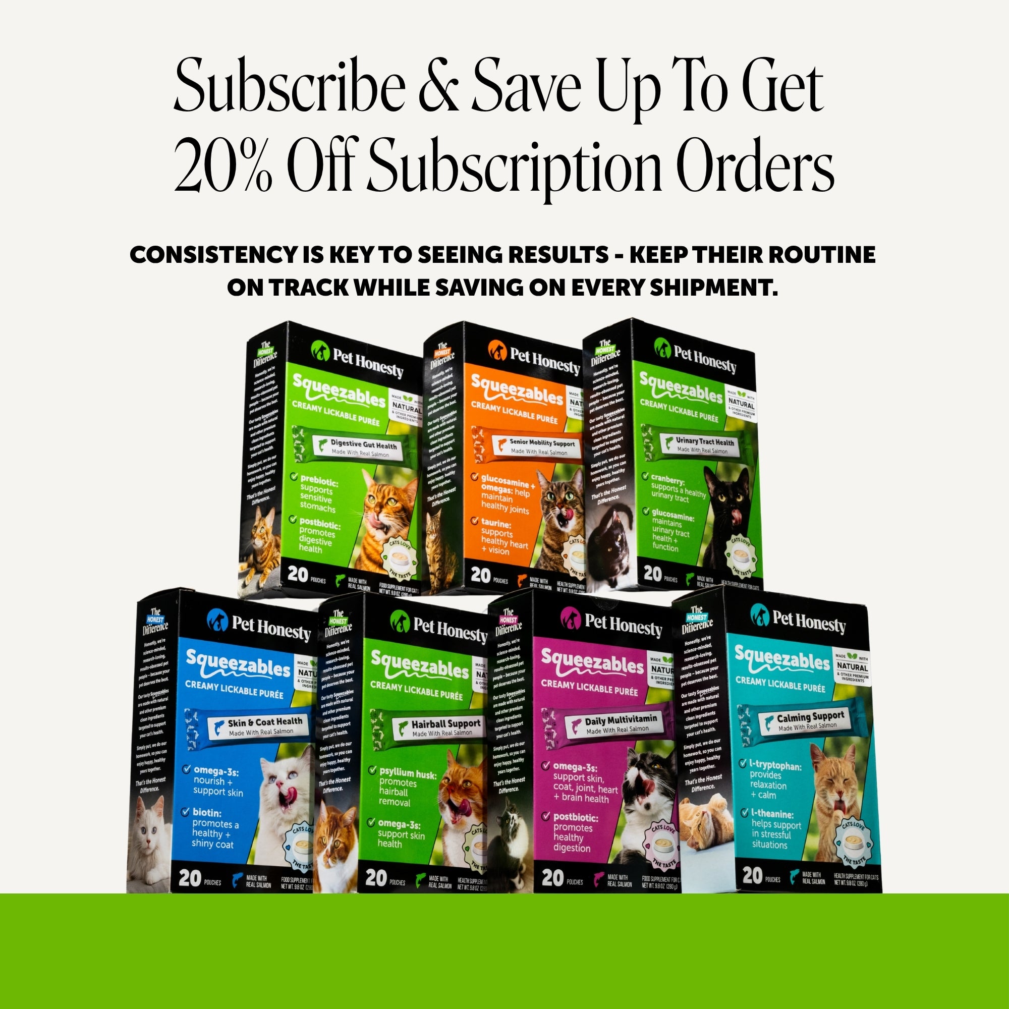 Squeezables Urinary Tract Health Supplement for Cats, 20 Pouches