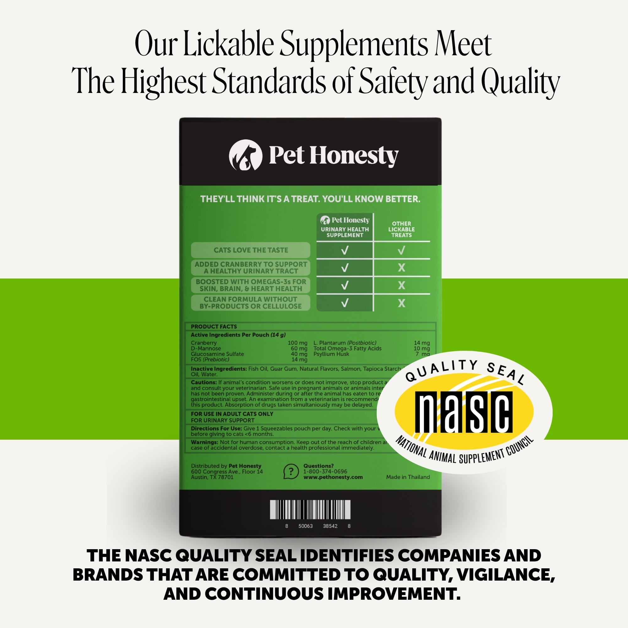 Squeezables Urinary Tract Health Supplement for Cats, 20 Pouches