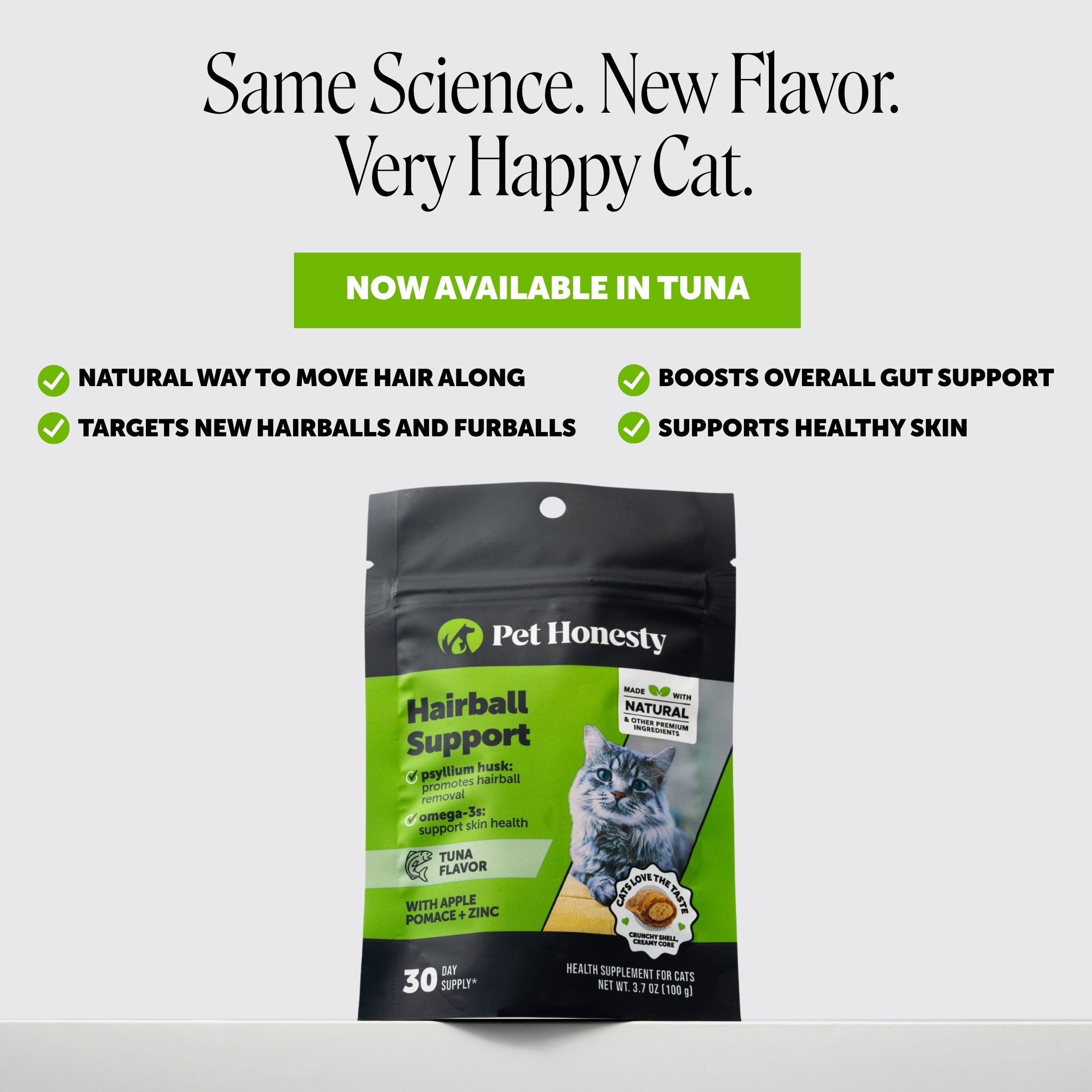 Dual Texture Hairball Support Supplement for Cats 2-Pack (Tuna Flavor)