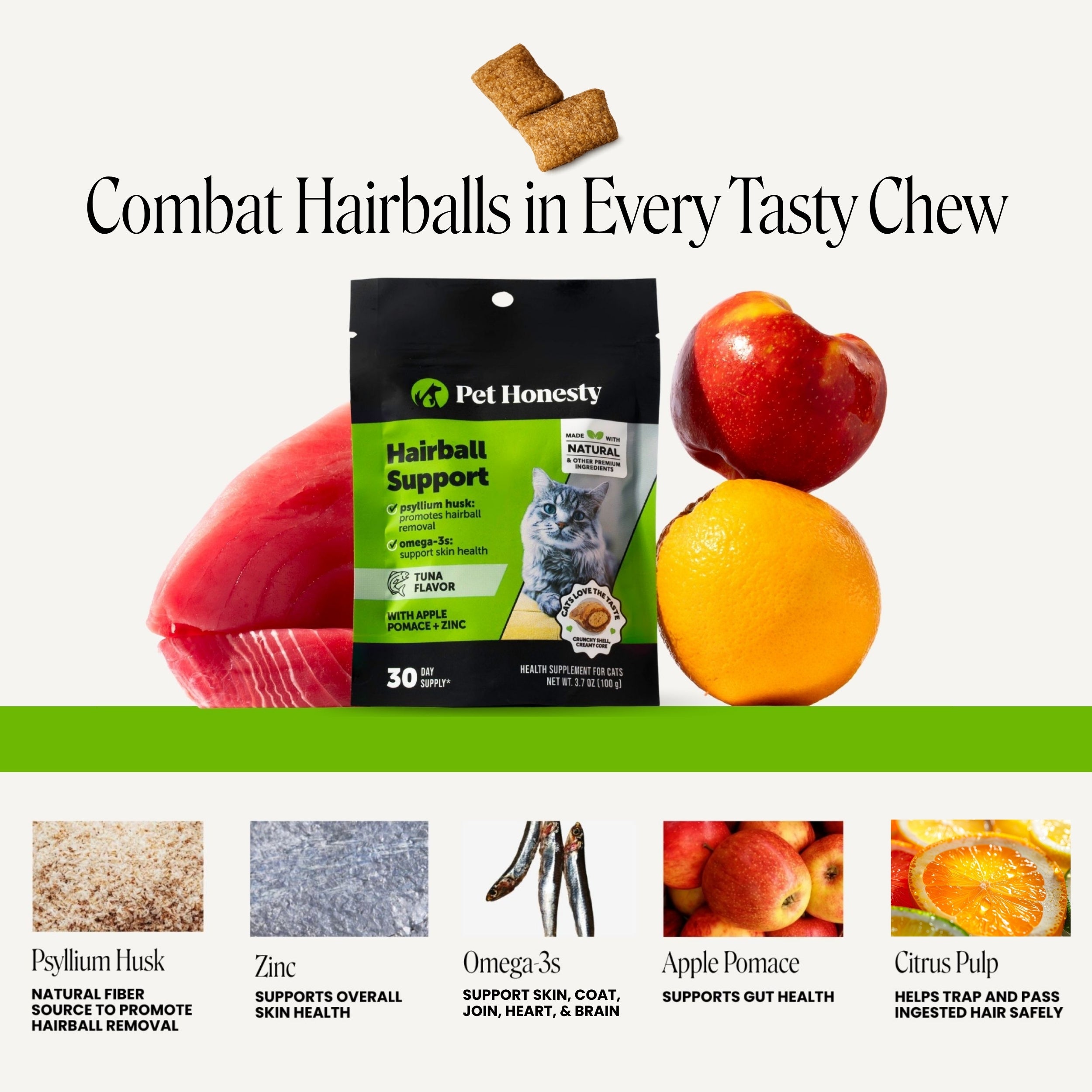 Dual Texture Hairball Support Supplement for Cats 2-Pack (Tuna Flavor)