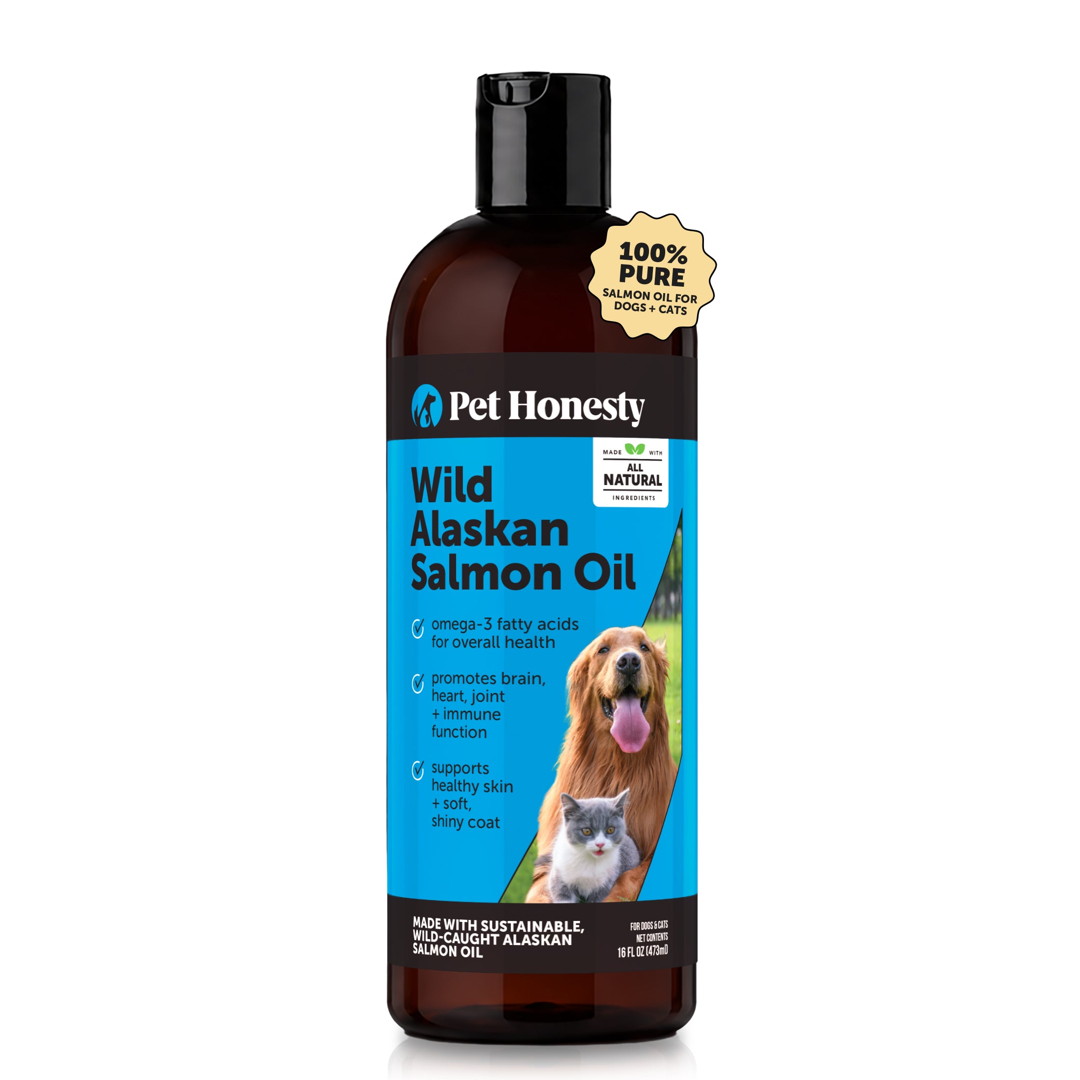 Wild Alaskan Salmon Oil for Dogs and Cats (16 Ounce)
