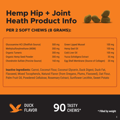 Hemp Hip + Joint Health 3Pack Duck Flavor Pet Honesty