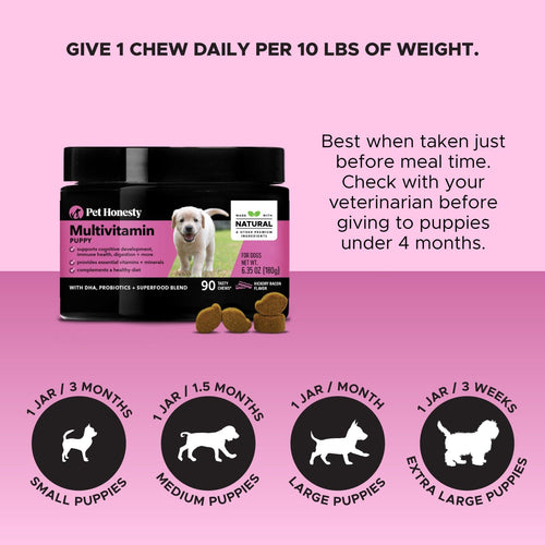 Multivitamin Puppy For Dogs 412 Months Pet Honesty